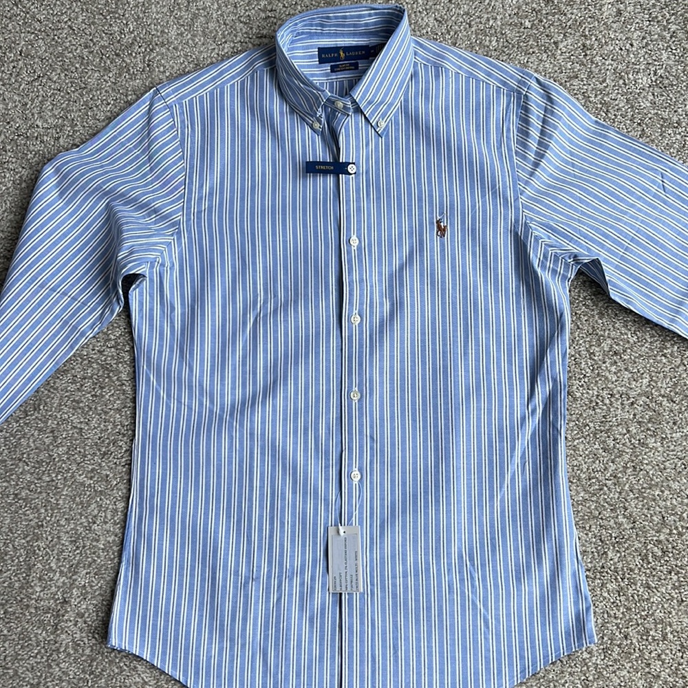 Mens brand new Ralph Lauren stretch oxford button down.